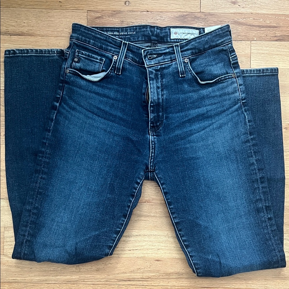 AG Adriano Goldschmied Dark Blue Straight Leg Jeans
